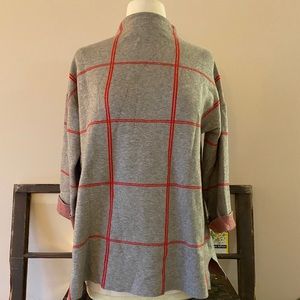 Women's Tahari Gray and Red Striped Sweater